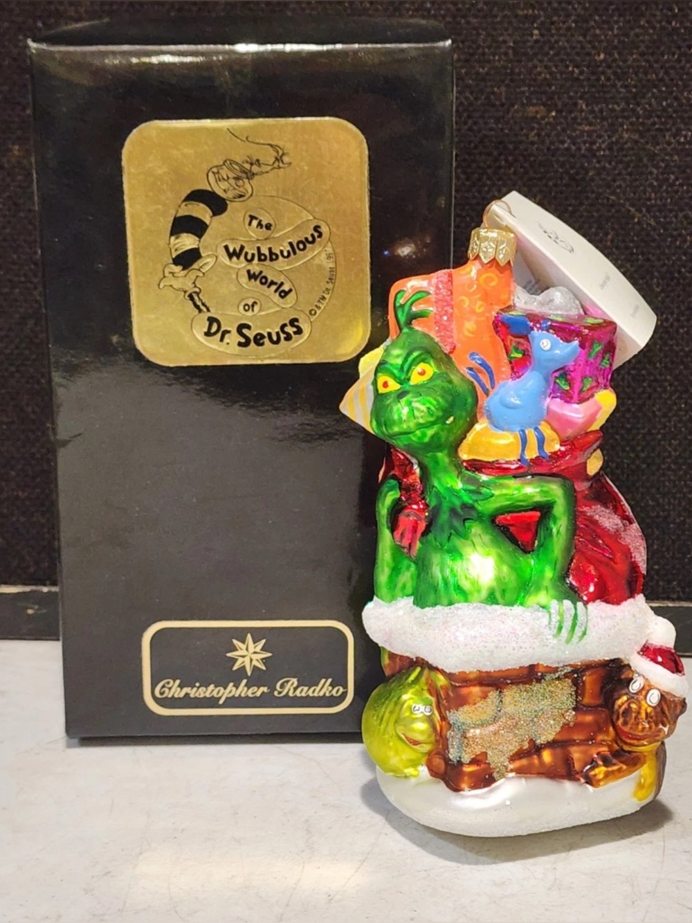 1998 Christopher Radko Up on The Rooftop Ornament 98-SUS-02 Grinch Dr Seuss NWT